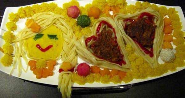 تزیین ماکارونی به شکل قلب باایده های خلاقانه متنوع برای کدبانوها